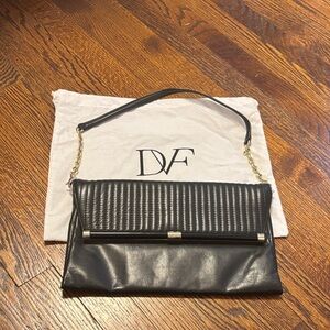 Diane Von Furstenberg Black Leather Clutch